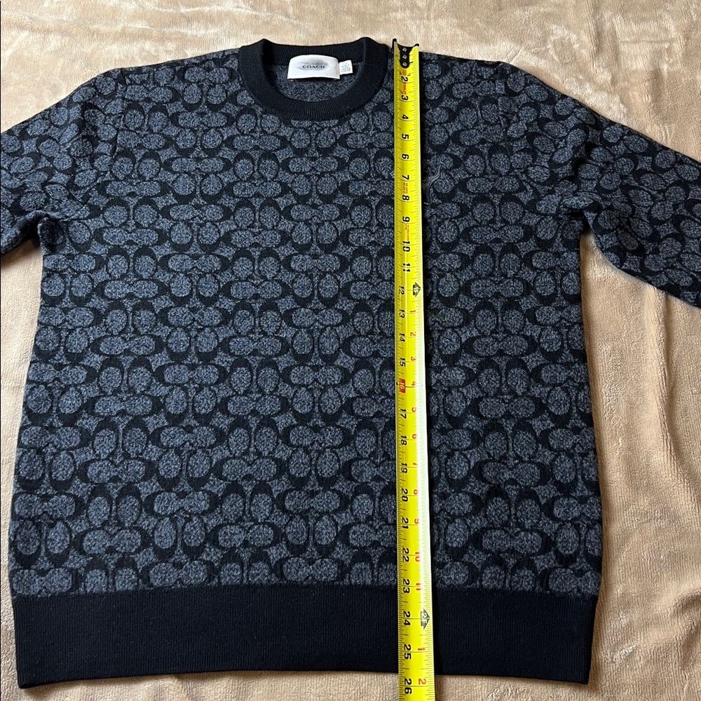 COACH 100% Wool Oversized 'Rexy' Black and Grey Crewneck Sweater - Size XXS - Picture 11 of 13
